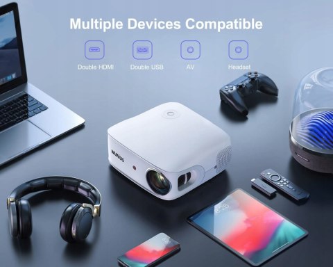 PROJEKTOR LED WIMIUS K7 WIFI 5G BT 20000:1 550ANSI