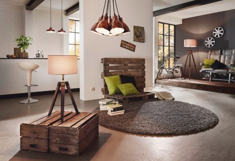 Lampa podłogowa Eglo Lantada E27 60 W brąz i beż