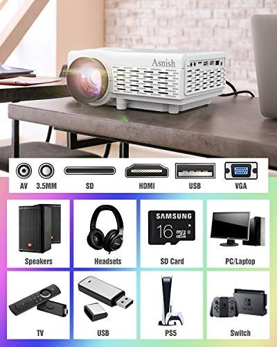 Miniprojektor LCD ASNISH 1080P HD BLUETOOTH OKAZJA