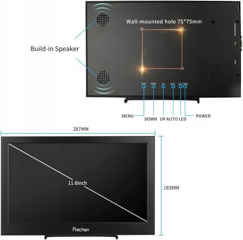 PRZENOŚNY MONITOR PRECHEN HD-116 HDMI OKAZJA HIT!