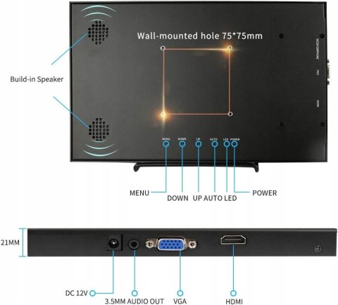 PRZENOŚNY MONITOR PRECHEN HD-116 HDMI OKAZJA HIT!