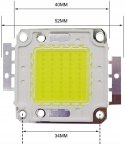 2 szt. COB LED Chip 50W biała 6000K żarówka LED