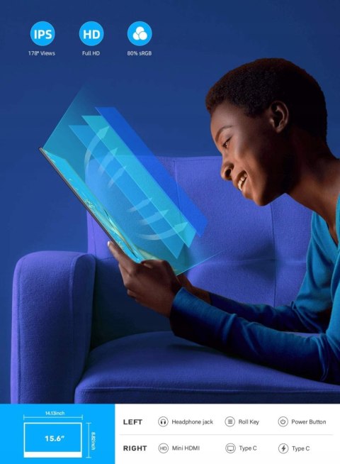 MONITOR EVICIV M156F20 15,6'' FULLHD PRZENOŚNY HIT