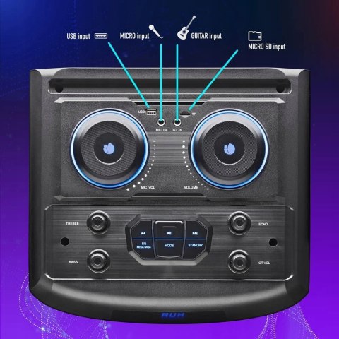 GŁOŚNIK NGS WILD DUB 2 800W BT USB AUX BLACK HIT!