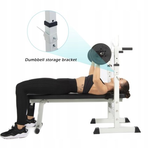 Ławka treningowa regulowana Ise SY-544 biała