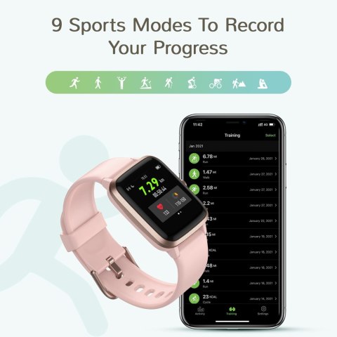 Letsfit Smartwatch ekran dotykowy wodoszczelny