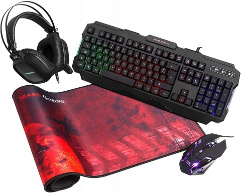 Zestaw klawiatura mysz słuchawki Mars Gaming - ES