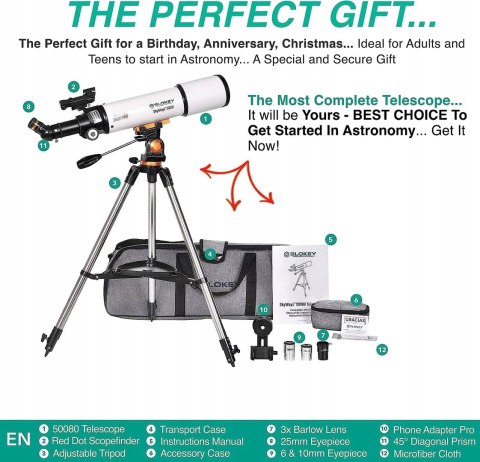 Teleskop Slokey SkyWays 50080 500 mm MEGAOKAZJA