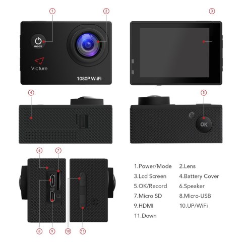 Kamera sportowa AC400 Full HD 1080p Wifi NOWA