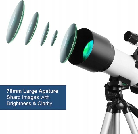 Teleskop astronomiczny ze statywem apertura 70mm Teleskop astronomiczny ze statywem apertura 70mm