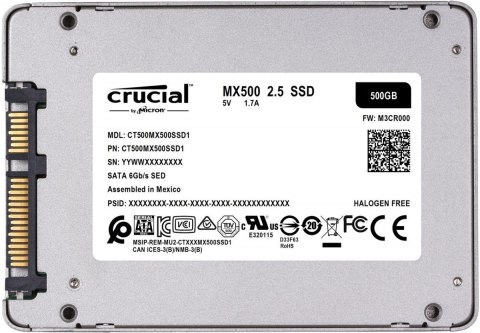 Dysk SSD Crucial MX500 500GB GW FV MEGA HiT