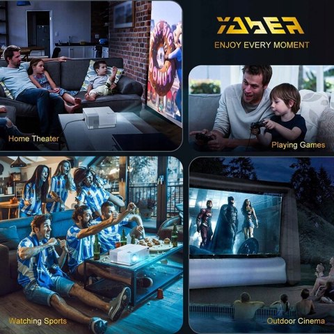 Projektor LED Yaber Y31 biały 9000 LM HD 1080P 4K