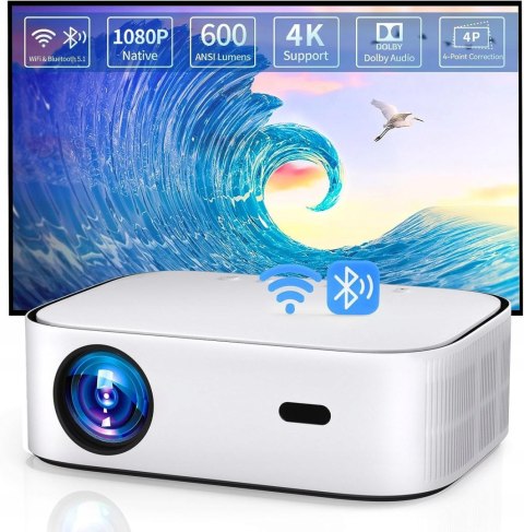 Projektor Toperson 600 Ansi, 1080P HD, Korekcja trapezowa, Dolby Audio HIT