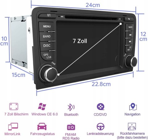 RADIO AWESAFE AUDI A3 AS210 BT DAB+ DVD S3 RS3 HIT