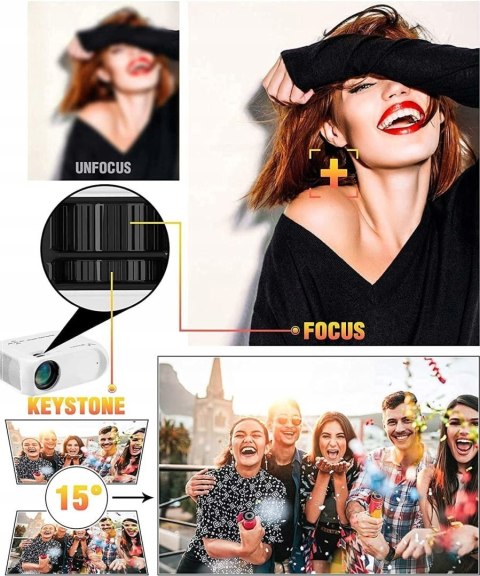 Projektor LED Winnes S5 czarny 6500 lumenów WIFI HDMI USB