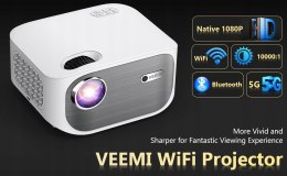 Projektor LED aixin Veemi 5g WIFI bluetooth 1080P FULL HD 9000 LUMENÓW
