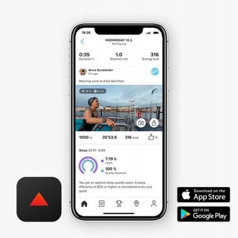 Zegarek sportowy smartwatch Suunto 3 All Black Z PASKIEM MATERIAŁOWYM