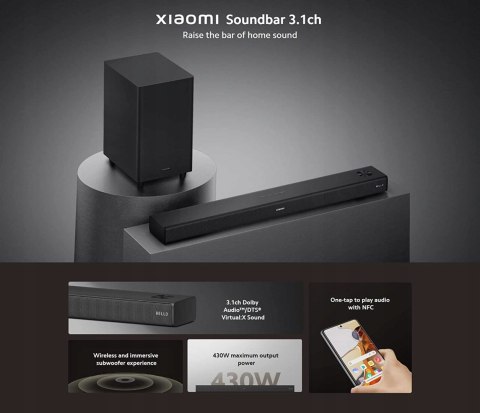 SOUNDBAR XIAOMI S26 3.1 430W BT NFC BLACK OKAZJA!