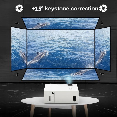 TECDIGBO C7 Mini projektor Wi-Fi 6500 lumenów 1080P i 200" ZOOM CYFROWY