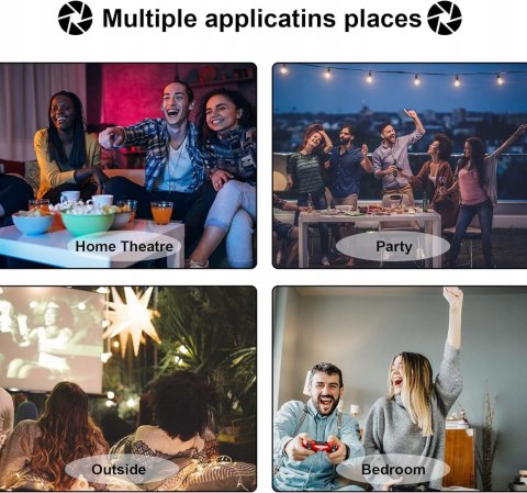 TECDIGBO C7 Mini projektor Wi-Fi 6500 lumenów 1080P i 200" ZOOM CYFROWY