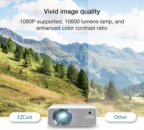 Projektor LED EZCast BEAM V3 biały 1080P 5G WIFI USB HDMI HIT! 150 CALI