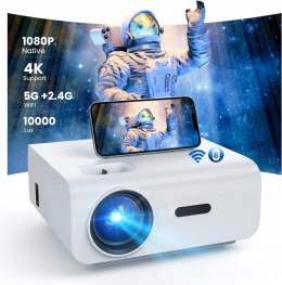 Projektor LED Topvision F2 1080P, 4K, 5G+2,4G WIFI, BLUETOOTH, ZOOM CYFROWY