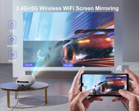 Projektor LED WiMiUS P60 5G WIFI BLUETOOTH 4K USB HDMI 9800 LM 1:10000 WOW!