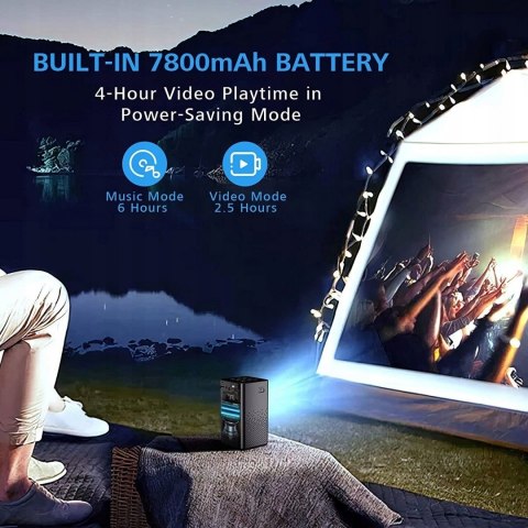 Projektor przenośny DLP MISSYEE 1080P 150 ANSI BT ANDROID TV 9.0 WIFI