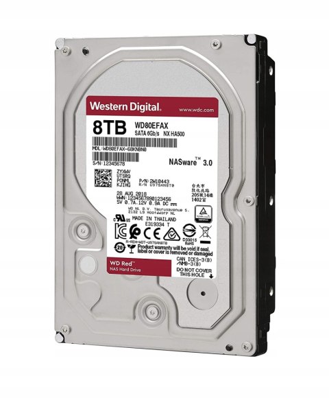 Dysk twardy HDD Western Digital WD80EFAX 8TB SATA 3,5"