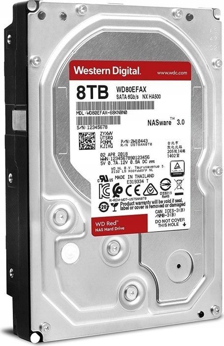 Dysk twardy HDD Western Digital WD80EFAX 8TB SATA 3,5"