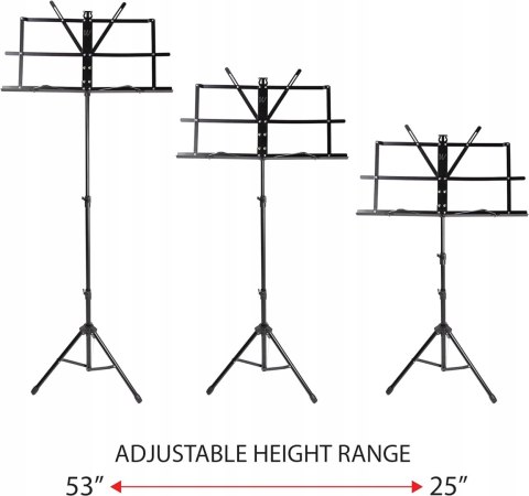 Windsor Regulowany składany stojak na nuty z futerałem 050151BK z futerałem
