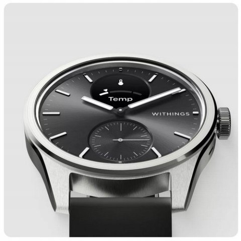 Withings Scanwatch 2, zegarek EKG, pomiarem pulsu, temperatury, 42mm, black