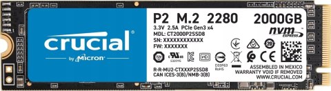 Dysk SSD Crucial P2 2000GB M.2 NVMe CT2000P2SSD8