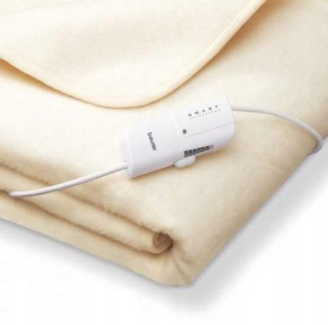 Koc elektryczny Beurer polar 130 cm x 180 cm kremowy miły w dotyku OKAZJA!
