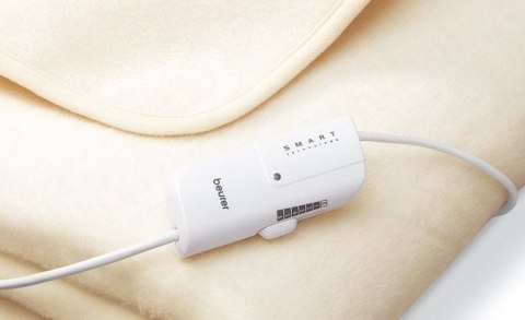 Koc elektryczny Beurer polar 130 cm x 180 cm kremowy miły w dotyku OKAZJA!