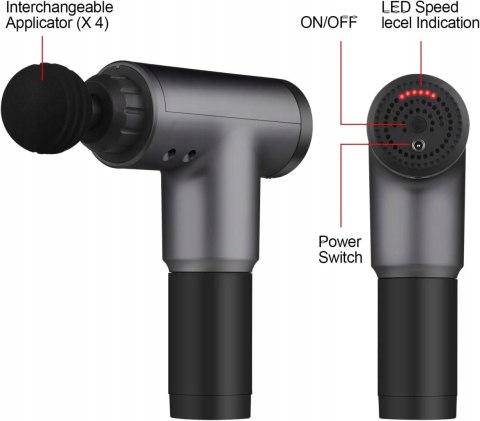 Pistolet do masażu mięśni Rybozen M679 czarny NAJTANIEJ! NIE PRZEGAP OKAZJI