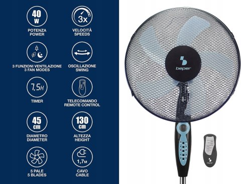 Wentylator podłogowy BEPER P206VEN131 czarny NIE PRZEGAP OKAZJI!