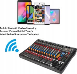 Depusheng DA12 Interfejs kontrolera DJ z napędem, USB do nagrywania, BT 5.0