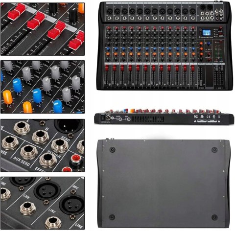 Depusheng DA12 Interfejs kontrolera DJ z napędem, USB do nagrywania, BT 5.0