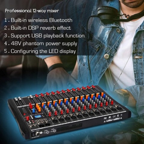 Depusheng DA12 Interfejs kontrolera DJ z napędem, USB do nagrywania, BT 5.0