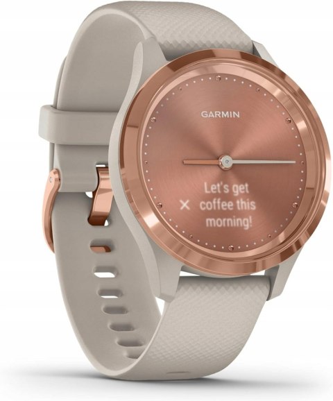 Smartwatch Garmin Vivomove 3S rosegold + beżowy pasek TYLKO U NAS