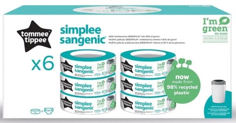 Zestaw wkładów do kosza Tommee Tippee Sangenic Simplee 6 szt. NAJTANIEJ!