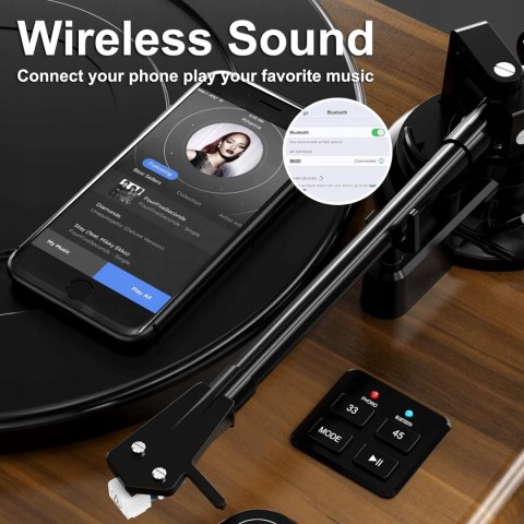 GRAMOFON DIGITNOW B600 BLUETOOTH WOOD OKAZJA HIT!