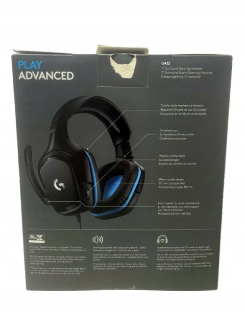 Słuchawki nauszne Logitech G432 Surround Sound Gaming ORYGINALNE