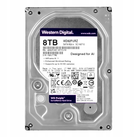 Dysk twardy Western Digital PURPLE 8TB WD82PURZ-85TEUY0
