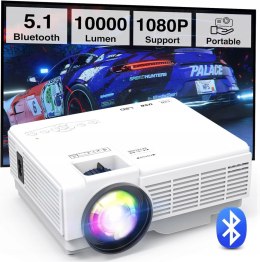 Projektor LCD AKATUO HI-04 biały BLUETOOTH 5.1 WSPIERA 1080P MEGAHIT