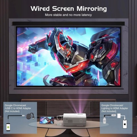 Projektor LCD Yooyaa hi-04 1080P FULL HD, WBUDOWANE BLUETOOTH 10000 LUMENÓW