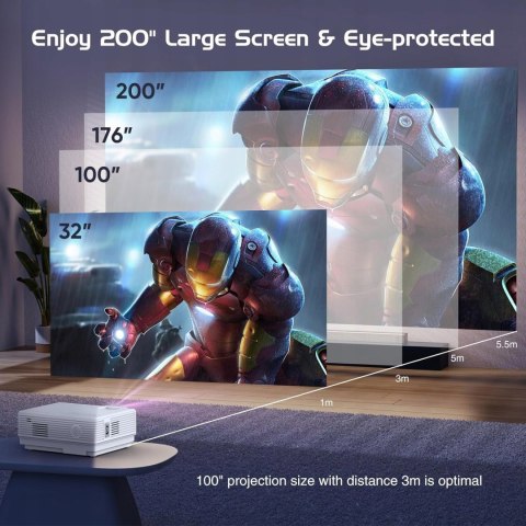 Projektor LCD Yooyaa hi-04 1080P FULL HD, WBUDOWANE BLUETOOTH 10000 LUMENÓW