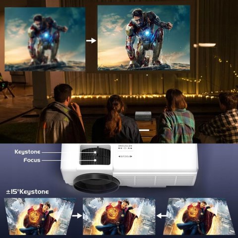 Projektor LCD Yooyaa hi-04 1080P FULL HD, WBUDOWANE BLUETOOTH 10000 LUMENÓW