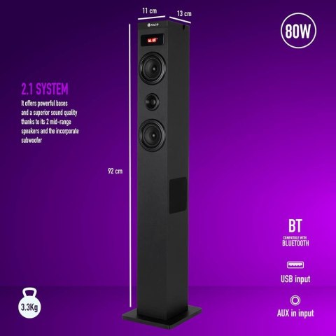 GŁOŚNIK NGS SKY CHARM 2.1 BLUETOOTH USB AUX BLACK